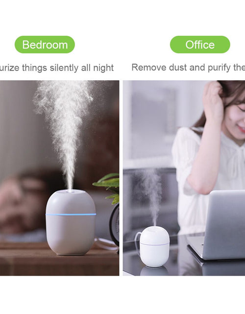 Load image into Gallery viewer, Portable USB Ultrasonic Air Humidifier Essential Oil Diffuser Car Purifier Aroma Anion Mist Maker with LED Lamp Romantic Light
