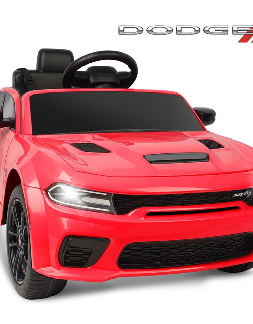 Load image into Gallery viewer, Dodge Electric Ride on Cars for Kids, 12V Licensed Dodge Charger SRT Powered Ride on Toys Cars with Parent Remote Control, Electric Car for Girls 3-5 W/Music Player/Led Headlights/Safety Belt, Red
