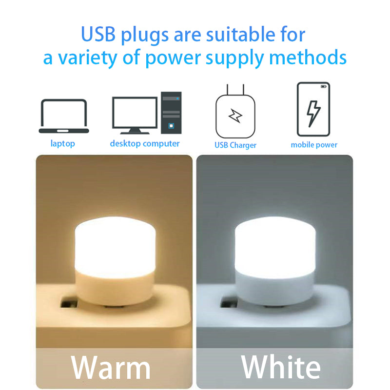 USB Plug Night Light LED Outdoor Camping Light Mini Night Light Can Be Powered by Computer Power Bank USB Adapter