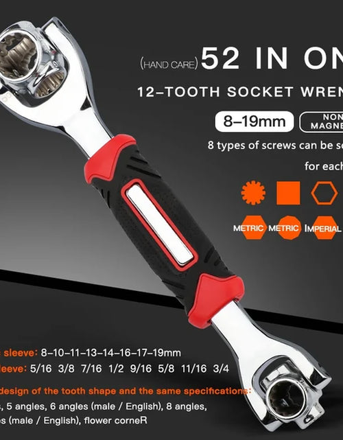 Load image into Gallery viewer, Tiger Wrench 52 in 1 with 360 Degree Rotation, Multipurpose Rotating Spline Bolts Hand Tools
