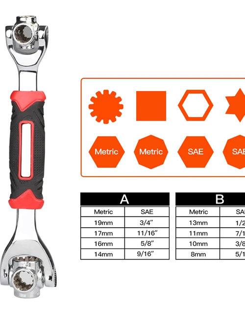 Load image into Gallery viewer, Tiger Wrench 52 in 1 with 360 Degree Rotation, Multipurpose Rotating Spline Bolts Hand Tools
