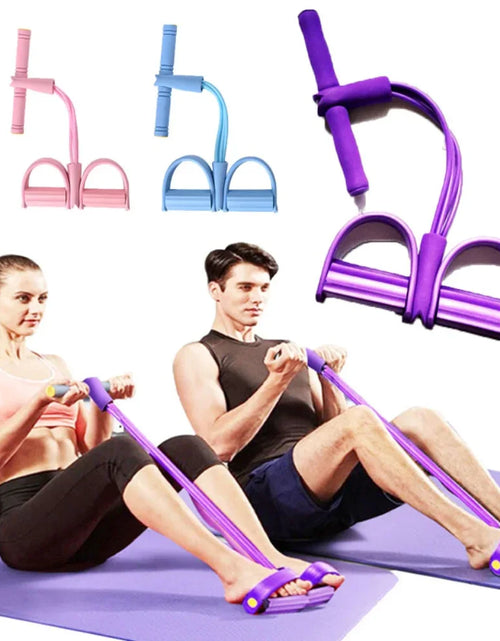 Load image into Gallery viewer, Fitness Gum 4 Tube Resistance Bands Latex Pedal Exerciser Sit-Up Pull Rope Expander Elastic Bands Yoga Equipment Pilates Workout
