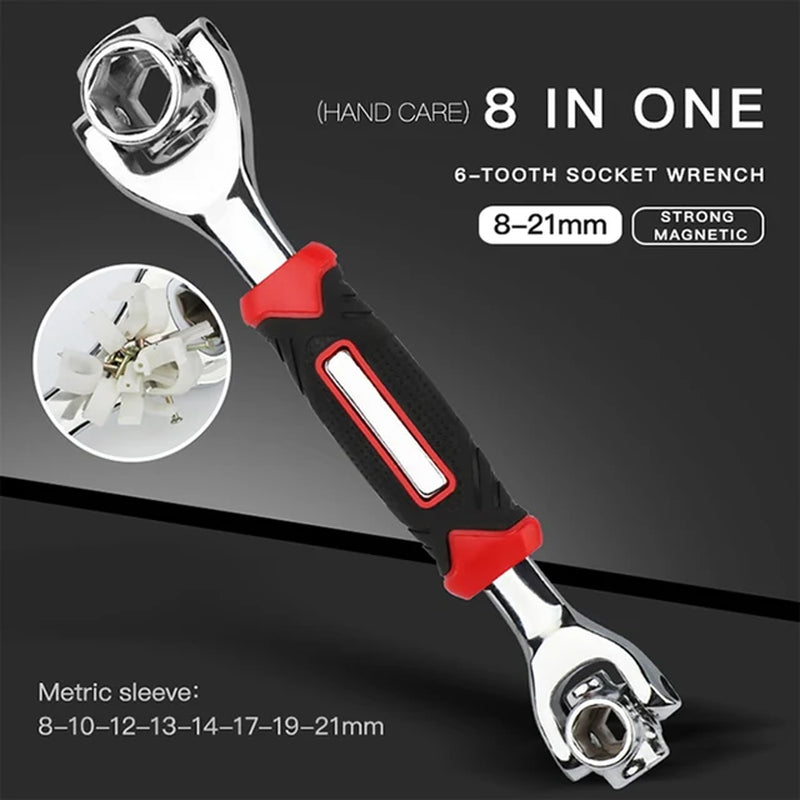 Tiger Wrench 52 in 1 with 360 Degree Rotation, Multipurpose Rotating Spline Bolts Hand Tools