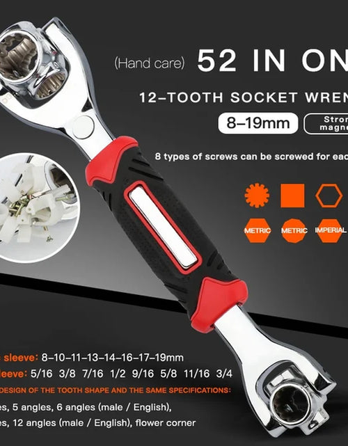 Load image into Gallery viewer, Tiger Wrench 52 in 1 with 360 Degree Rotation, Multipurpose Rotating Spline Bolts Hand Tools
