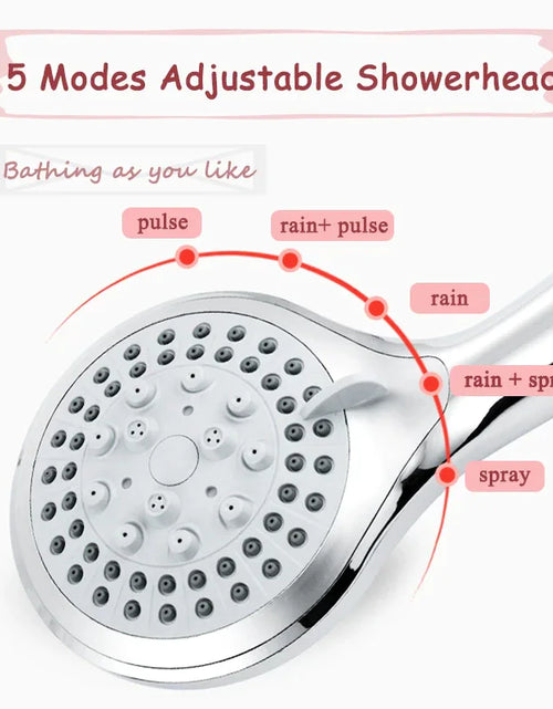 Load image into Gallery viewer, High Pressure Shower Head 5 Settings Handheld Shower Heads Spray With 5 FT Hose
