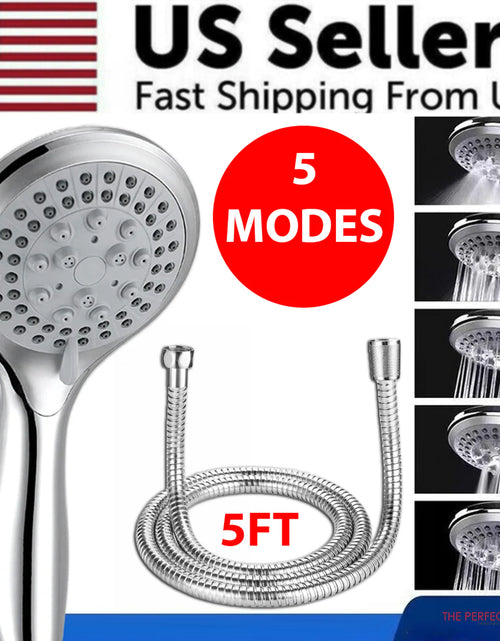 Load image into Gallery viewer, High Pressure Shower Head 5 Settings Handheld Shower Heads Spray With 5 FT Hose
