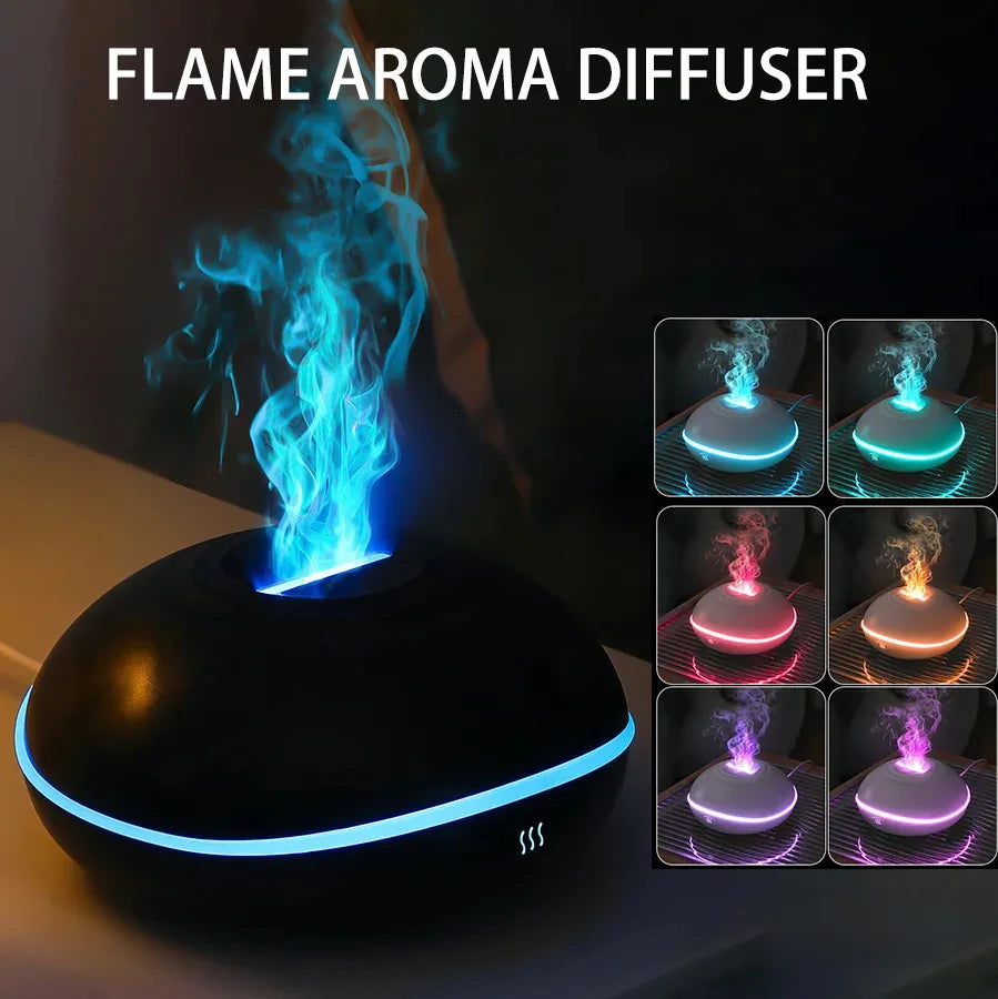 Scent Diffuser Air 7 Color LED Essential Oil Flame Lamp Humidifier Ultrasonic Mist Generator Aroma Diffuser