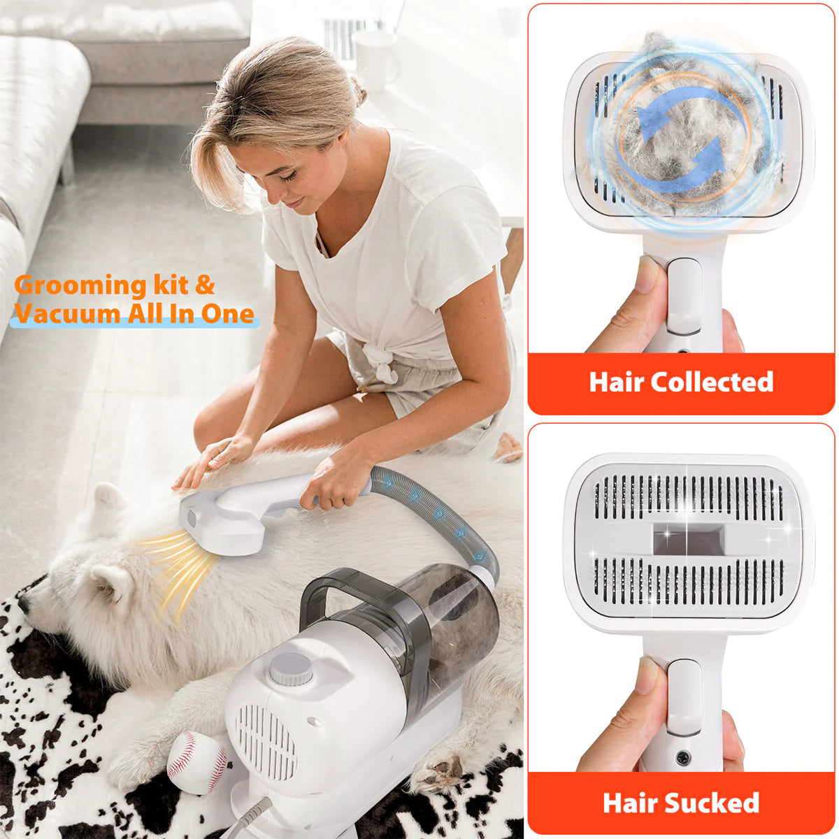 Pet Grooming Pro: All-in-One Suction and Scissors Machine for Effortless Fur Care