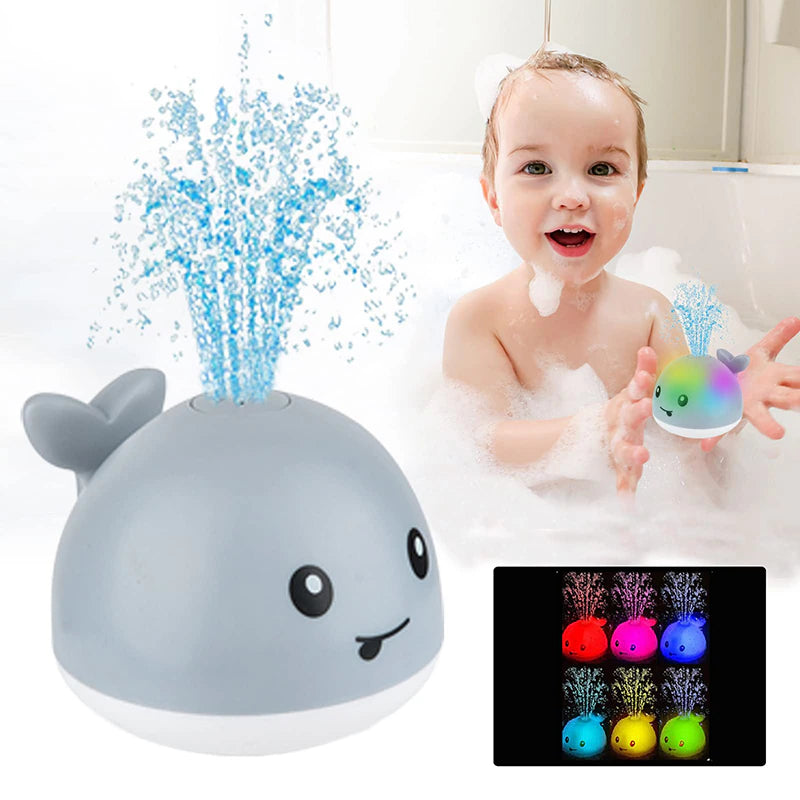 Baby Light up Bath Toys Whale Automatic Sprinkler Bathtub Toys Pool Bathroom Shower Bath Toys for Toddlers Infant Kids Boy Gift