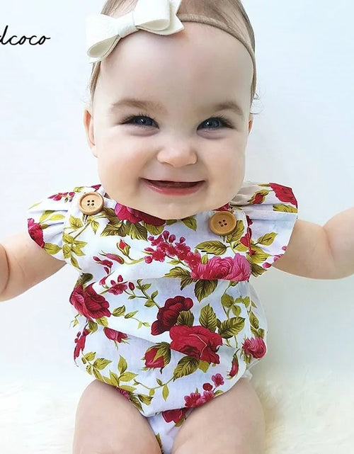 Load image into Gallery viewer, Baby Girls Jumpsuit Romper And Headband Set
