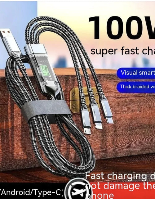 Load image into Gallery viewer, 3-in-1 Mobile Phone Data Cable with Light &amp; Super-Fast 6A Charging
