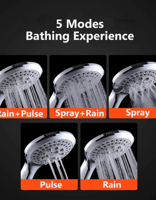 Load image into Gallery viewer, High Pressure Shower Head 5 Settings Handheld Shower Heads Spray With 5 FT Hose
